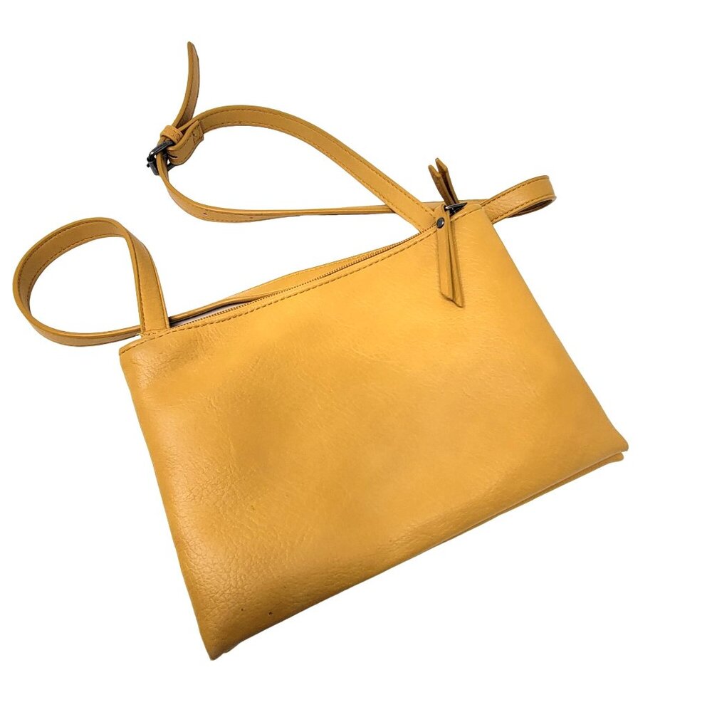 Roxy Women's Part Of You Small Double Zip Crossbody Purse Bag Mustard Yellow Och - Picture 5 of 10